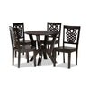 Baxton Studio Valda Modern and Contemporary Transitional Dark Brown Finished Wood 5-Piece Dining Set