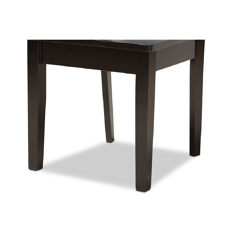 Baxton Studio Valda Modern and Contemporary Transitional Dark Brown Finished Wood 5-Piece Dining Set