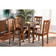 Baxton Studio Valda Modern and Contemporary Transitional Walnut Brown Finished Wood 5-Piece Dining Set