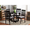 Baxton Studio Valerie Modern and Contemporary Grey Fabric Upholstered and Dark Brown Finished Wood 5-Piece Dining Set