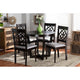Baxton Studio Valerie Modern and Contemporary Grey Fabric Upholstered and Dark Brown Finished Wood 5-Piece Dining Set