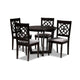 Baxton Studio Valerie Modern and Contemporary Grey Fabric Upholstered and Dark Brown Finished Wood 5-Piece Dining Set