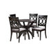 Baxton Studio Velia Modern Grey Fabric and Dark Brown Finished Wood 5-Piece Dining Set