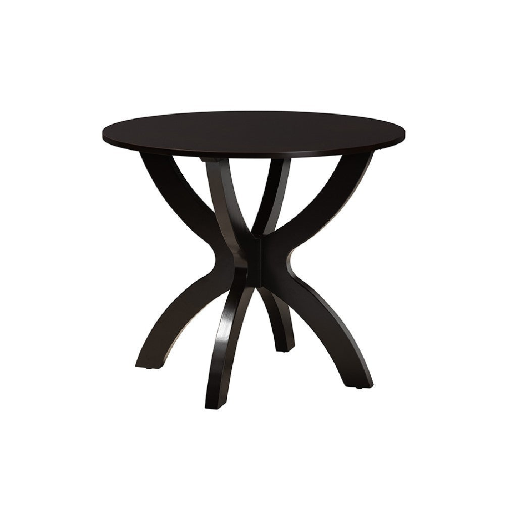 Baxton Studio Velia Modern Sand Fabric and Dark Brown Finished Wood 5-Piece Dining Set