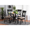 Baxton Studio Velia Modern Sand Fabric and Dark Brown Finished Wood 5-Piece Dining Set