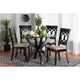 Baxton Studio Velia Modern Sand Fabric and Dark Brown Finished Wood 5-Piece Dining Set