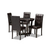 Baxton Studio Vida Modern and Contemporary Dark Brown Faux Leather Upholstered and Dark Brown Finished Wood 5-Piece Dining Set