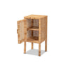 bali & pari Vivan Modern Bohemian Natural Brown Rattan 1-Door Nightstand WHI-Vivan-Mahogany-NS