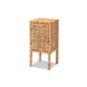 bali & pari Vivan Modern Bohemian Natural Brown Rattan 1-Door Nightstand WHI-Vivan-Mahogany-NS