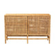 bali & pari Vivan Modern Bohemian Natural Brown Rattan and Mahogany Wood Storage Cabinet