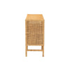 bali & pari Vivan Modern Bohemian Natural Brown Rattan and Mahogany Wood Storage Cabinet
