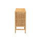 bali & pari Vivan Modern Bohemian Natural Brown Rattan and Mahogany Wood Storage Cabinet