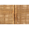 bali & pari Vivan Modern Bohemian Natural Brown Rattan and Mahogany Wood Storage Cabinet