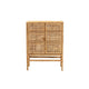 bali & pari Vivan Modern Bohemian Natural Brown Rattan and Mahogany Wood 3-Shelf Storage Cabinet
