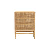 bali & pari Vivan Modern Bohemian Natural Brown Rattan and Mahogany Wood 3-Shelf Storage Cabinet