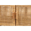 bali & pari Vivan Modern Bohemian Natural Brown Rattan and Mahogany Wood 3-Shelf Storage Cabinet