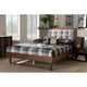 Baxton Studio Viviana Modern and Contemporary Light Grey Fabric Upholstered and Ash Walnut Finished Wood Full Size Platform Bed