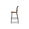 Baxton Studio Thalia Mid-Century Modern Dark Brown Finished Metal and Synthetic Rattan Outdoor Bar Stool