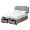 Baxton Studio Aubrianne Modern and Contemporary Grey Fabric Upholstered Queen Storage Bed WHI-WA8024-Gray-Queen