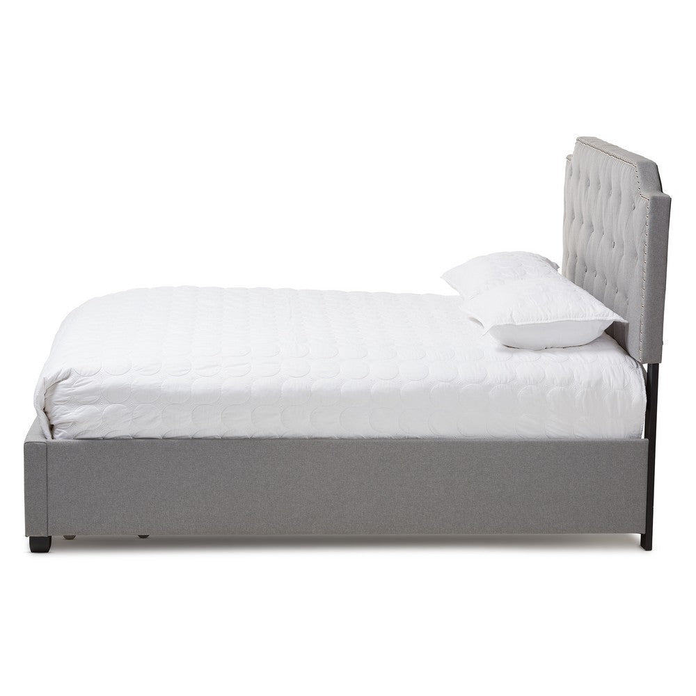Baxton Studio Aubrianne Modern and Contemporary Grey Fabric Upholstered Queen Storage Bed WHI-WA8024-Gray-Queen