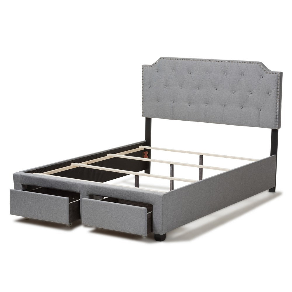 Baxton Studio Aubrianne Modern and Contemporary Grey Fabric Upholstered Queen Storage Bed WHI-WA8024-Gray-Queen