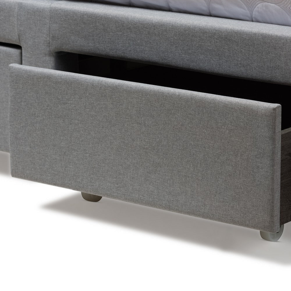 Baxton Studio Aubrianne Modern and Contemporary Grey Fabric Upholstered Queen Storage Bed WHI-WA8024-Gray-Queen
