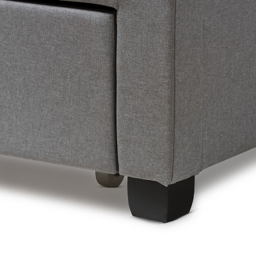 Baxton Studio Aubrianne Modern and Contemporary Grey Fabric Upholstered Queen Storage Bed WHI-WA8024-Gray-Queen