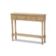 Baxton Studio Calvin Classic and Traditional French Farmhouse Oak Brown Finished Wood 3-Drawer Entryway Console Table