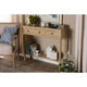 Baxton Studio Calvin Classic and Traditional French Farmhouse Oak Brown Finished Wood 3-Drawer Entryway Console Table