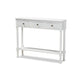 Baxton Studio Calvin Classic and Traditional French Farmhouse White Finished Wood 3-Drawer Entryway Console Table