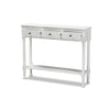 Baxton Studio Calvin Classic and Traditional French Farmhouse White Finished Wood 3-Drawer Entryway Console Table