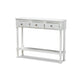 Baxton Studio Calvin Classic and Traditional French Farmhouse White Finished Wood 3-Drawer Entryway Console Table