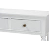 Baxton Studio Calvin Classic and Traditional French Farmhouse White Finished Wood 3-Drawer Entryway Console Table