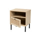 Baxton Studio Caterina Mid-Century Modern Transitional Natural Brown Finished Wood and Natural Rattan 1-Door End Table