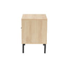 Baxton Studio Caterina Mid-Century Modern Transitional Natural Brown Finished Wood and Natural Rattan 1-Door End Table