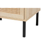 Baxton Studio Caterina Mid-Century Modern Transitional Natural Brown Finished Wood and Natural Rattan 1-Door End Table