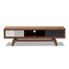 Baxton Studio Svante Mid-Century Modern Multicolor Finished Wood 3-Drawer TV Stand WHI-WI1701-Walnut-White-Grey-TV