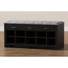 Baxton Studio Modern and Contemporary Espresso Finished Grey Fabric Upholstered Cushioned Entryway Bench