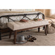 Baxton Studio Elia Mid-Century Modern Walnut Wood Light Beige Fabric Button-Tufted Bench WHI-WM1622-BE-Beige-Walnut
