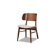 Baxton Studio Alston Mid-Century Modern Beige Fabric Upholstered and Walnut Brown Finished Wood 5-Piece Dining Set