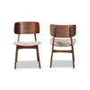 Baxton Studio Alston Mid-Century Modern Beige Fabric Upholstered and Walnut Brown Finished Wood 2-Piece Dining Chair Set