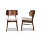 Baxton Studio Alston Mid-Century Modern Beige Fabric Upholstered and Walnut Brown Finished Wood 2-Piece Dining Chair Set