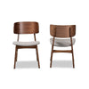 Baxton Studio Alston Mid-Century Modern Grey Fabric Upholstered and Walnut Brown Finished Wood 2-Piece Dining Chair Set