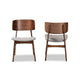 Baxton Studio Alston Mid-Century Modern Grey Fabric Upholstered and Walnut Brown Finished Wood 2-Piece Dining Chair Set