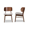 Baxton Studio Alston Mid-Century Modern Grey Fabric Upholstered and Walnut Brown Finished Wood 2-Piece Dining Chair Set