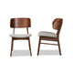 Baxton Studio Alston Mid-Century Modern Grey Fabric Upholstered and Walnut Brown Finished Wood 2-Piece Dining Chair Set