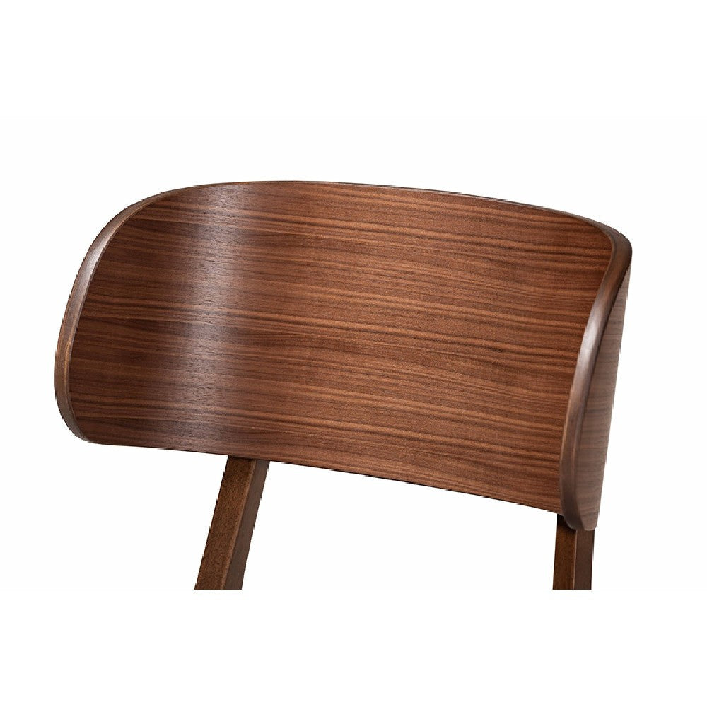 Baxton Studio Alston Mid-Century Modern Grey Fabric Upholstered and Walnut Brown Finished Wood 2-Piece Dining Chair Set
