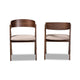 Baxton Studio Danton Mid-Century Modern Beige Fabric Upholstered and Walnut Brown Finished Wood 2-Piece Dining Chair Set