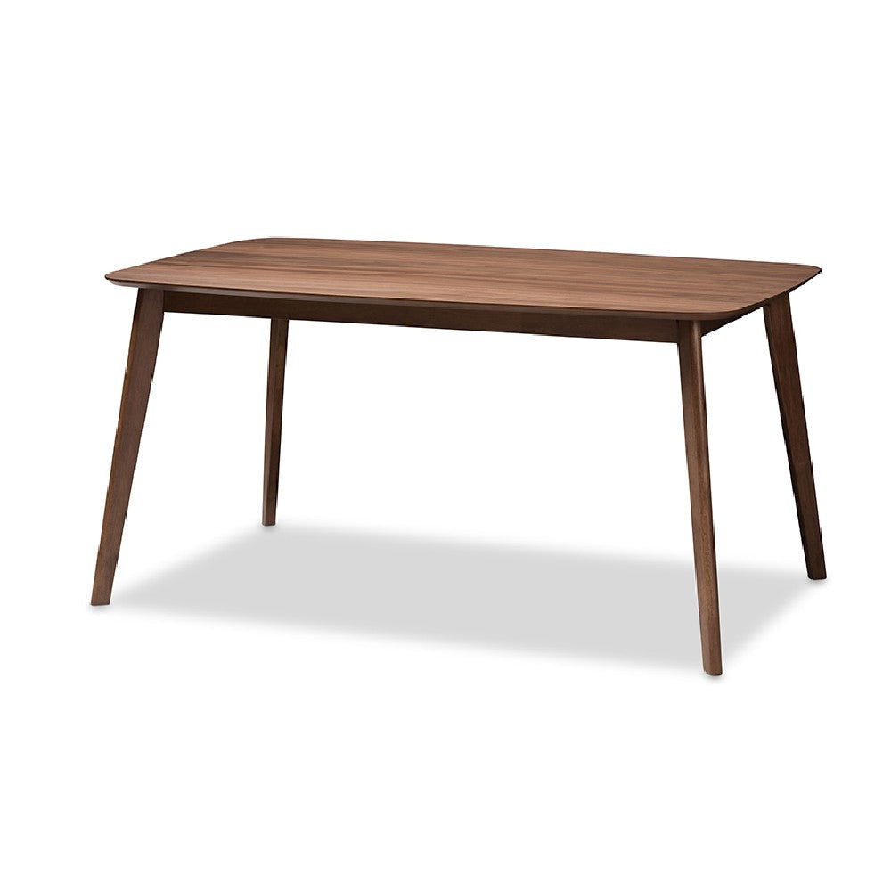 Baxton Studio Danton Mid-Century Modern Grey Fabric Upholstered and Walnut Brown Finished Wood 5-Piece Dining Set