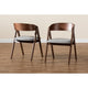 Baxton Studio Danton Mid-Century Modern Grey Fabric Upholstered and Walnut Brown Finished Wood 2-Piece Dining Chair Set